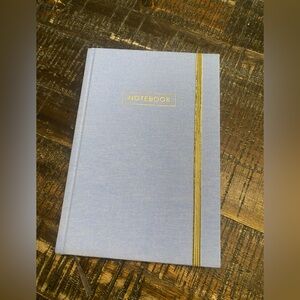 New Blue Notebook with Gold Accent Ribbon Blue Journal